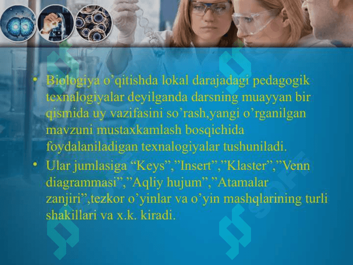Biologiya darsida noan’anaviy usullarni qo’llash metodlari 3