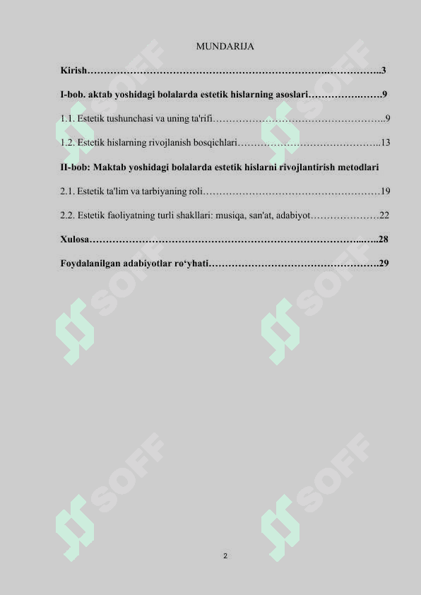Maktab yoshidagi bolada estetik hislarning shakllanishi. 2
