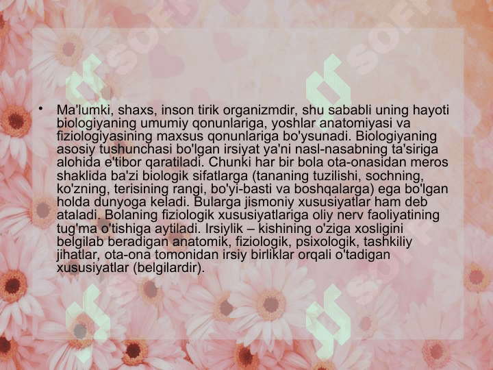 Bolaning aqliy, jismoniy va estetik rivojlanishi pedagogik tashxislashning metodlarini amaliy o’rganish 5
