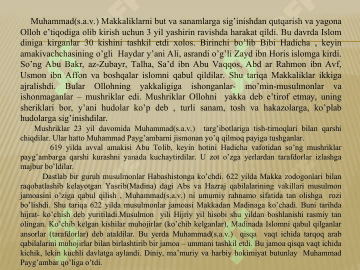 O’rta Osiyoga Arablarning bostirib kelishi va islom dinining yoyilishi 6