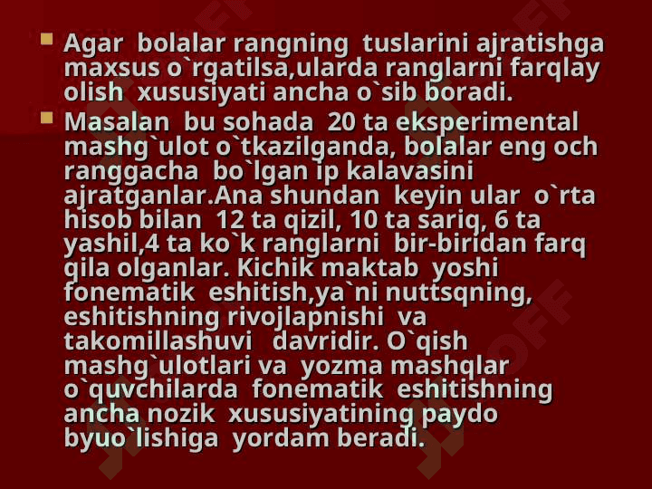 Boshlang`ich maktab yoshidagi bolalarni ta`limda psixologik tayyorgarlik darajasini aniqlash 5