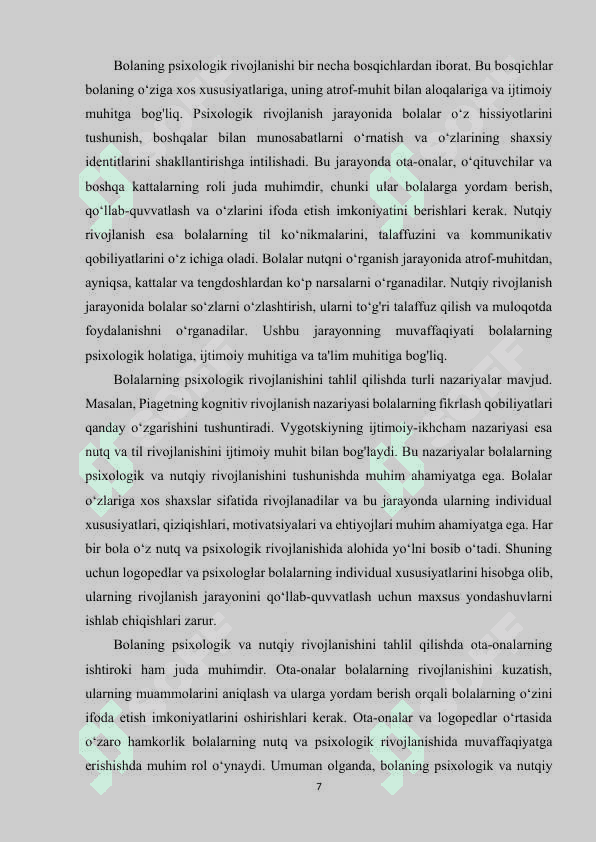 Nutq nuqsonlariga ega bolalar psixologik-pedagogik tavsifnoma tuzish 7