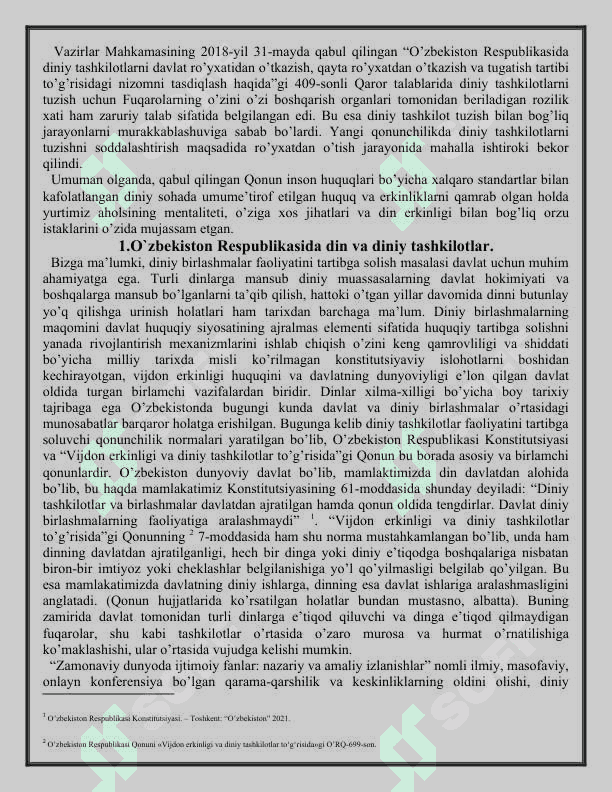 Vijdon va e’tiqod erkinligi 3