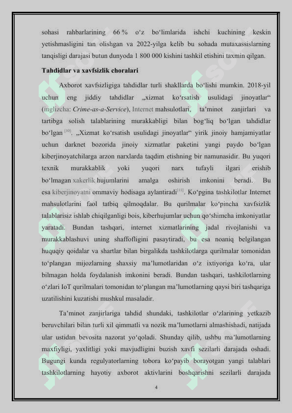 Axborot tizimlarida axborotni himoya qilish usullari va vositalari KURS.docx 4