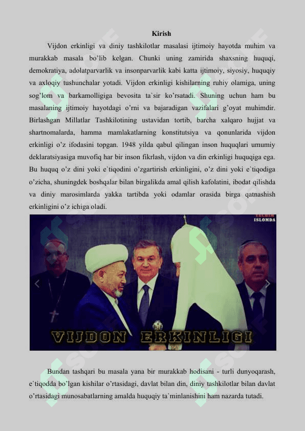 Vijdon va e’tiqod erkinligi 2