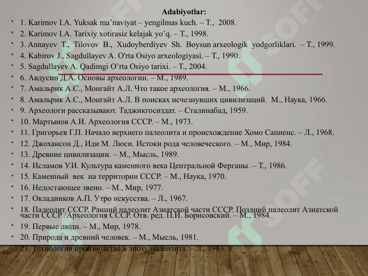 Paleolit davri arxeologiyasi 2