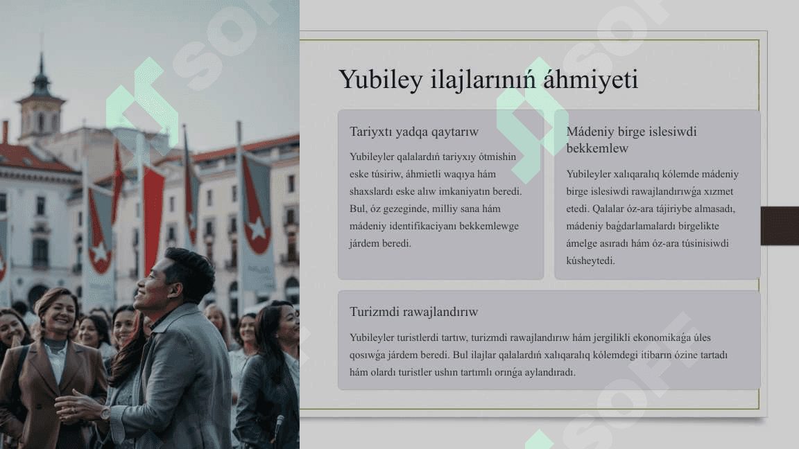 Tariyxıy qalalardıń yubileylerin Xalıqaralıq kólemde ótkeriw 3