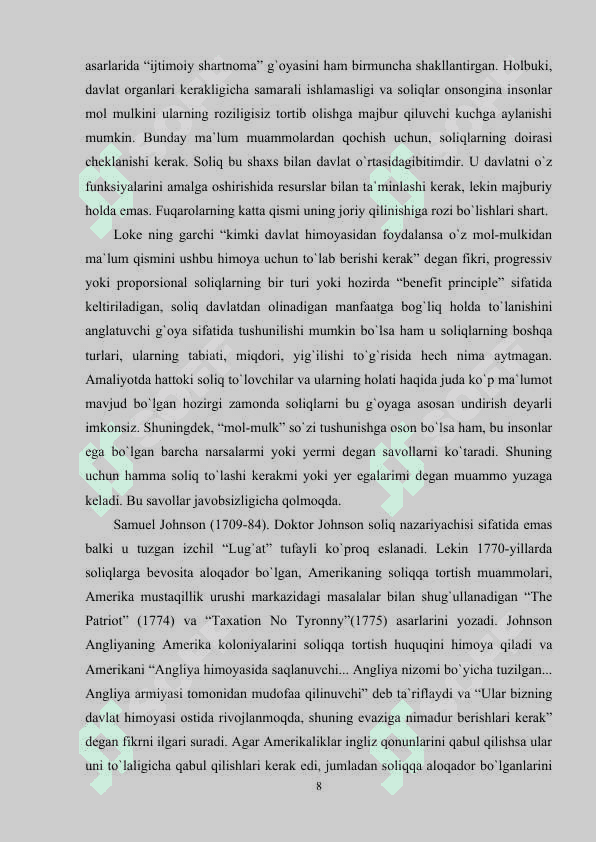 SOLIQLARNING MAKROIQTISODIY MOHIYATI VA ROLI 8