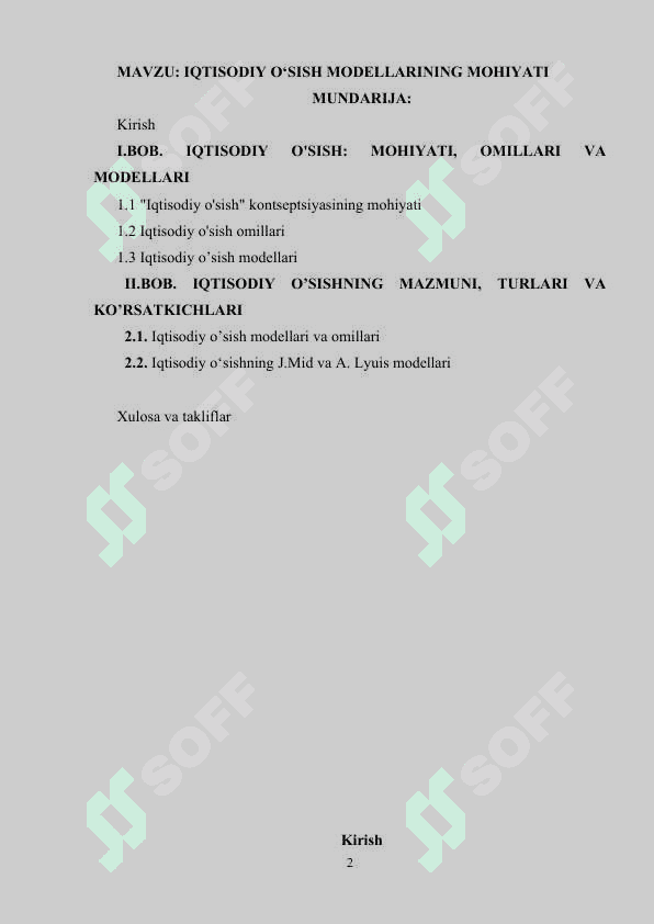 IQTISODIY OSISH MODELLARINING MOHIYATI 2