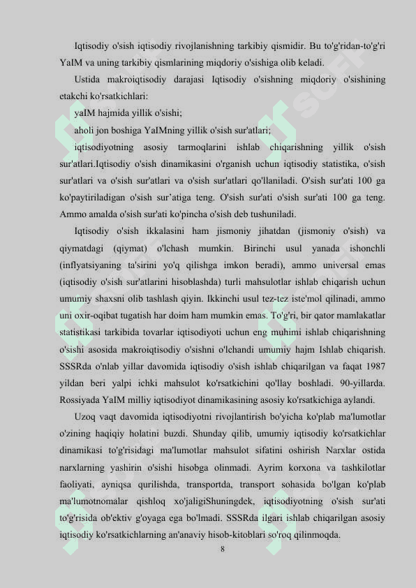 IQTISODIY OSISH MODELLARINING MOHIYATI 8