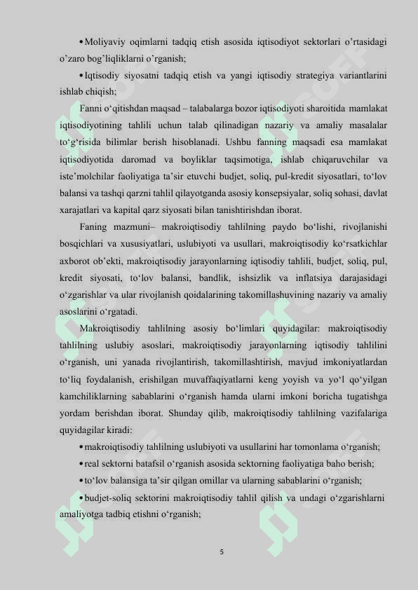 ASOSIY MAKROIQTISODIY MODЕLLARNING QIYOSIY TAHLILI 5