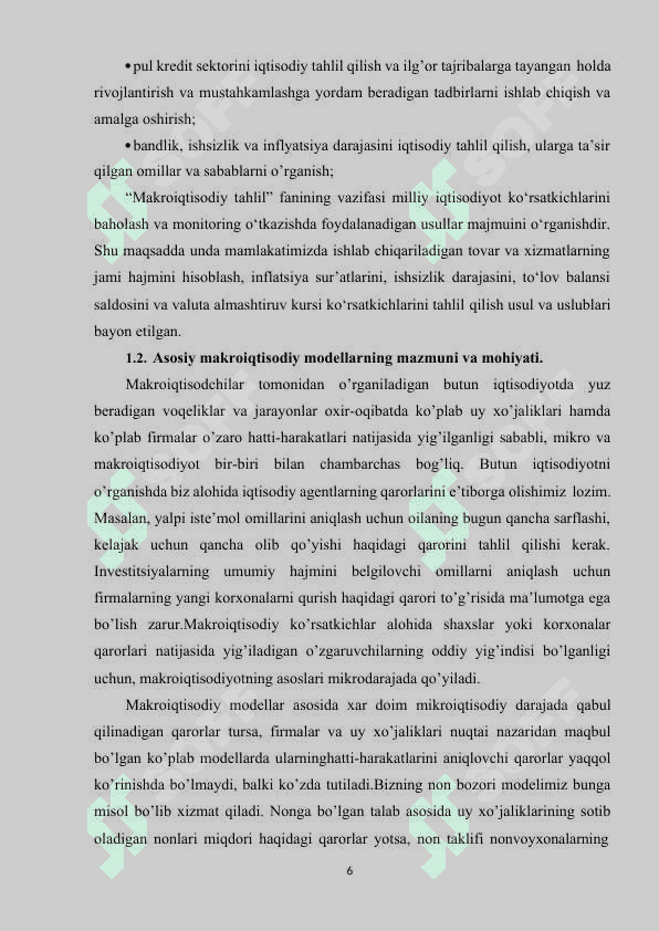 ASOSIY MAKROIQTISODIY MODЕLLARNING QIYOSIY TAHLILI 6
