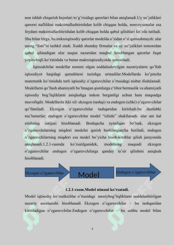 ASOSIY MAKROIQTISODIY MODЕLLARNING QIYOSIY TAHLILI 7