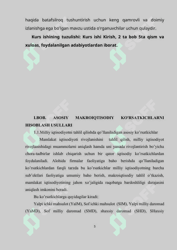 .ASOSIY MAKROIQTISODIY KO’RSATKICHLAR VA ULARNI HISOBLASH 5
