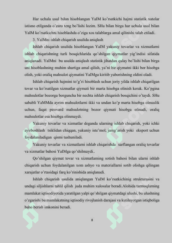 .ASOSIY MAKROIQTISODIY KO’RSATKICHLAR VA ULARNI HISOBLASH 8