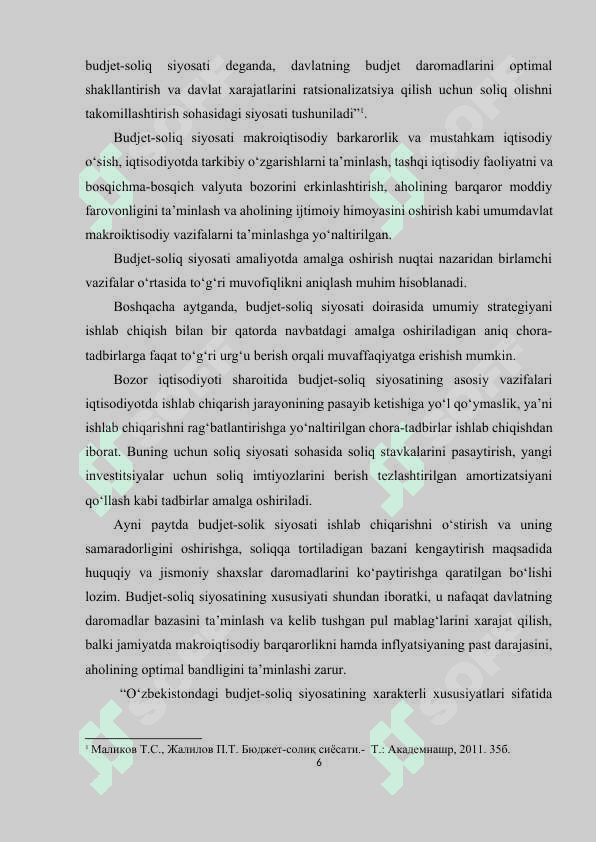 DAVLAT BUDJETI TARKIBI VA UNI TAKOMILLASHTIRISH YO‘LLARI 6