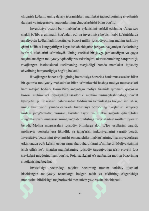 INVESTSITSIYA FUNKSIYASI VA OMILLARI. 4