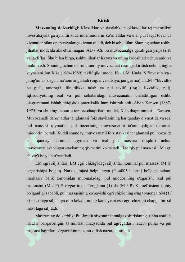 IS-LM MODELIDA BUDJET-SOLIQ VA PUL-KREDIT 2