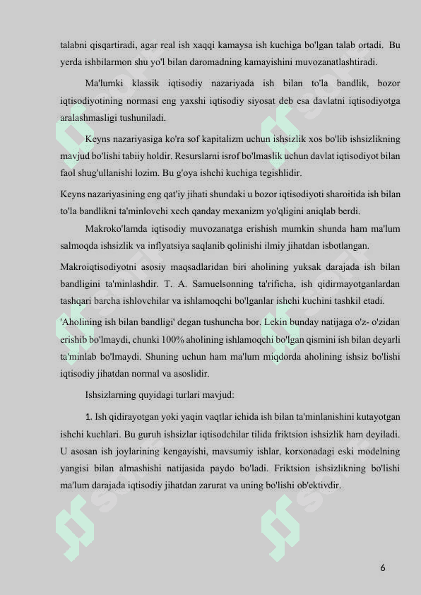 O’ZBEKISTONDA ISHCHI KUCHI BOZORINING SHAKLLANISHI VA RIVOJLANISHI 6