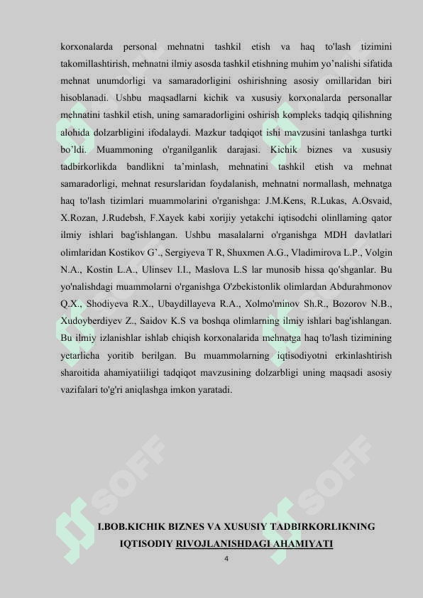 XUSUSIY TADBIRKORLIKNING AHOLINI ISH BILAN TA’MINLASHDAGI O‘RNI 4