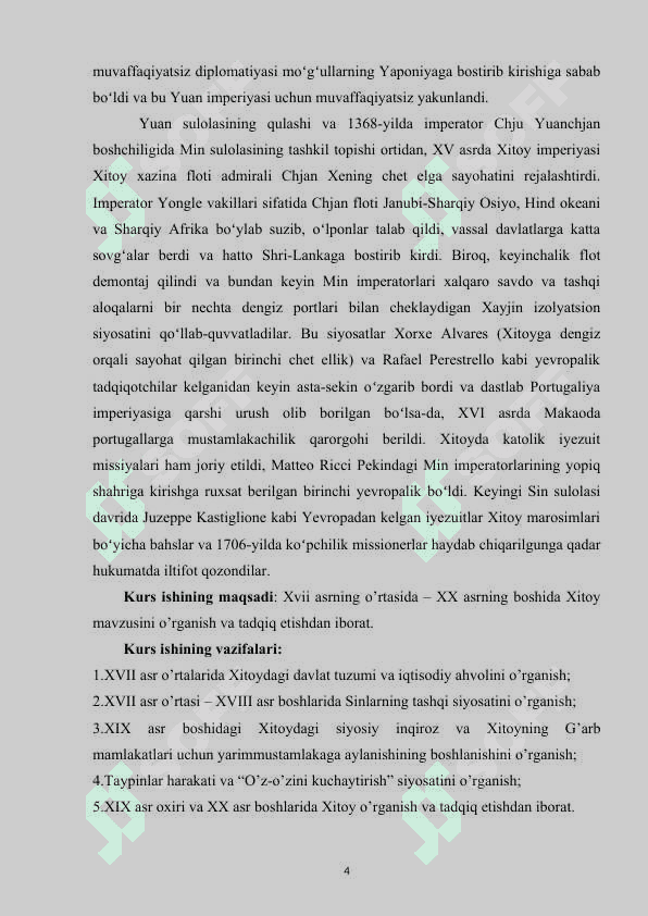 XVII ASRNING O’RTASIDA  XX ASRNING BOSHIDA XITOY 4