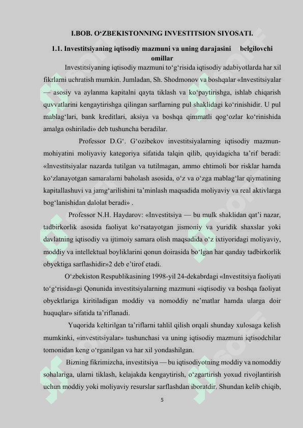 O’zbekistonning investitsiya siyosati 5