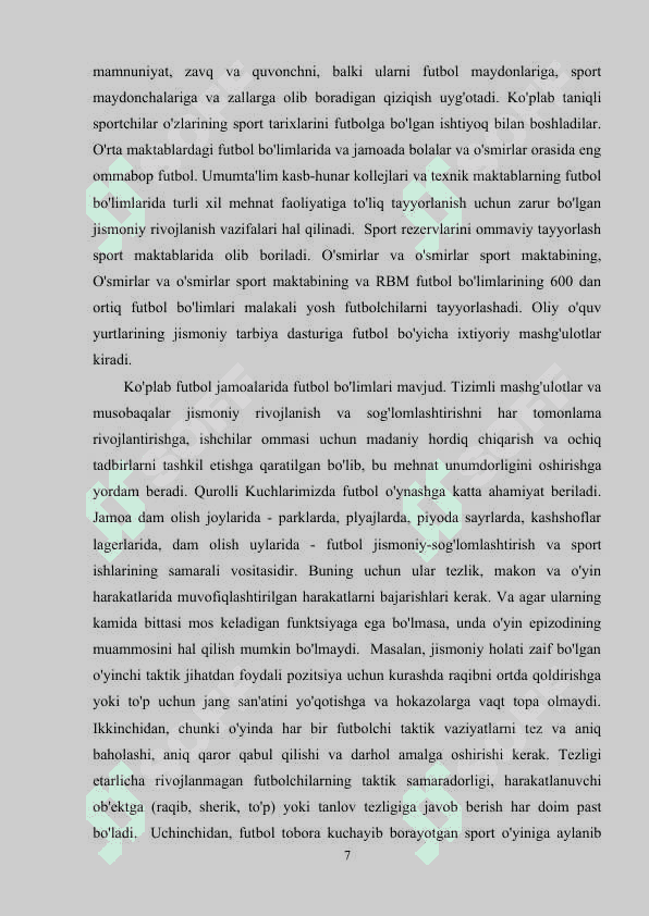 Yosh futbolchilarni tarbiyalash mashg’ulotlarida asosiy prinsiplarni amalga oshirish usullari 7
