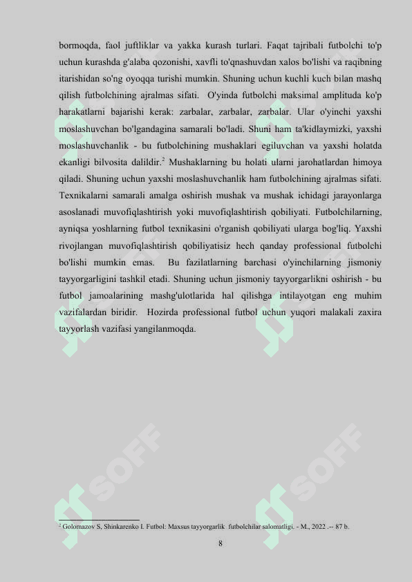 Yosh futbolchilarni tarbiyalash mashg’ulotlarida asosiy prinsiplarni amalga oshirish usullari 8