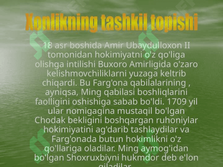 Xonlikning tashkil topishi 2