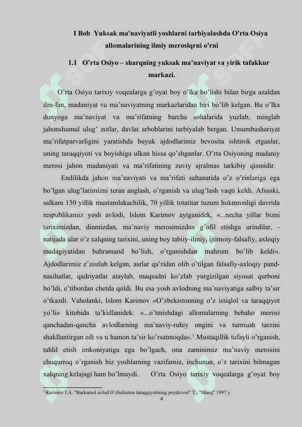 Yuksak ma'naviyatli yoshlarni tarbiyalashda O'rta osiyo allomalari ilmiy merosining o'rni (allomalarning ilmiy faolyato misolida) 4
