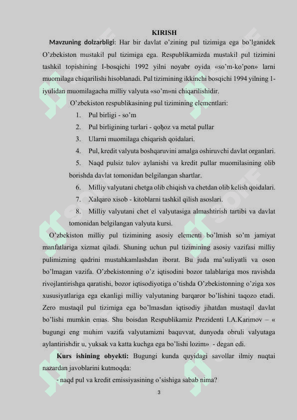 Pul tushunchasi va funksiyalari. fisher va kembrij tenglamalari 3