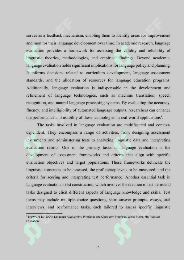 Methods and criteria for evaluating language aspects 6