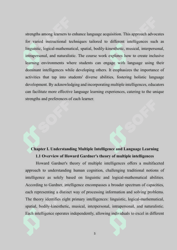 For teaching language Multiple intelligence as a strategy 5