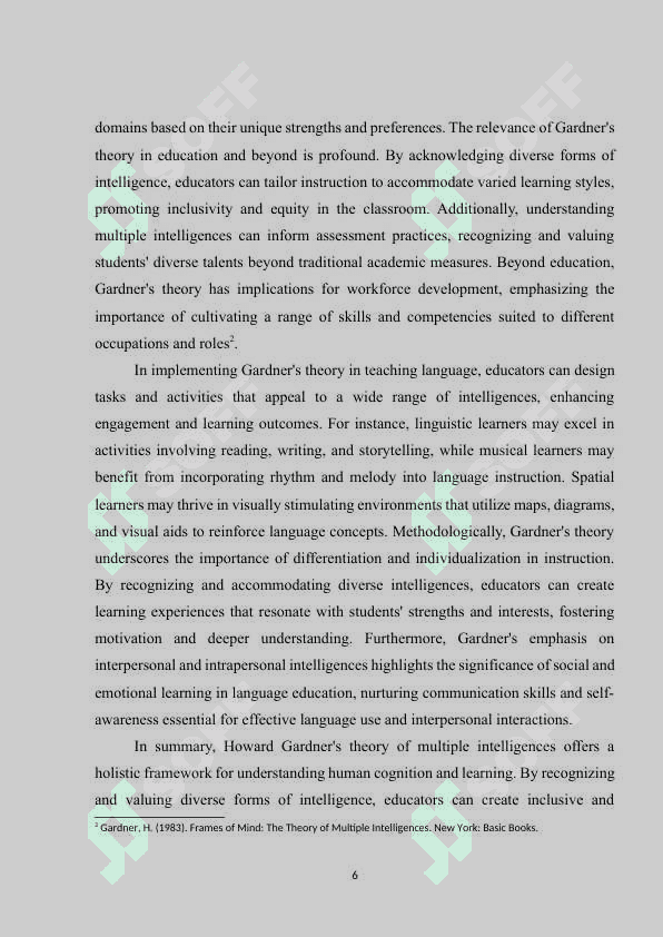 For teaching language Multiple intelligence as a strategy 6