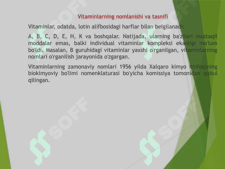 Bитаминлар амали. Vitaminlar 7