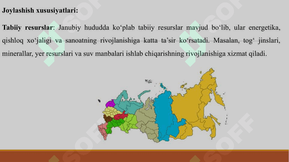 JANUBIY IQTISODIY RAYONIDA ISHLAB CHIQARISH KUCHLARINING JOYLASHISH VA RIVOJLANISH XUSUSIYATLARI. 3