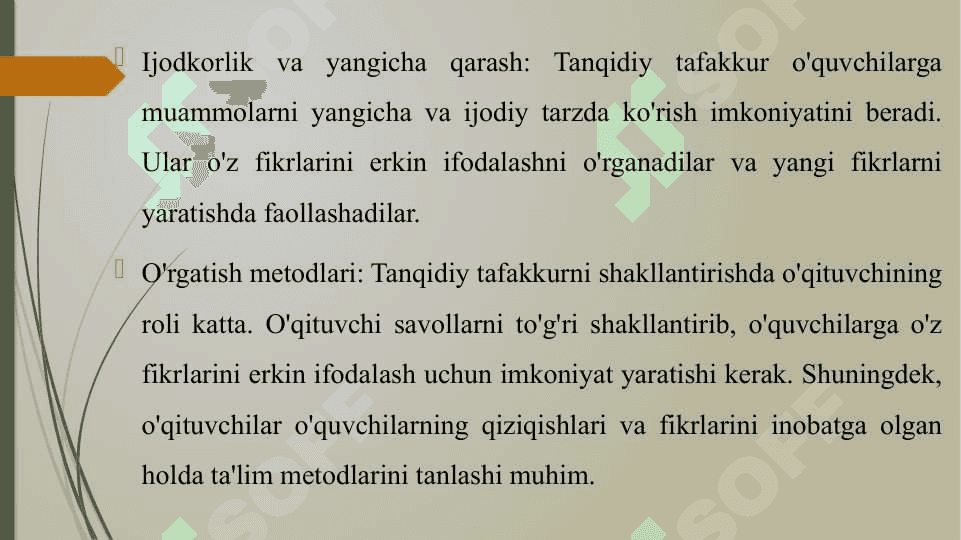 OʼQUVCHILARDA TANQIDIY TAFAKKUR SHAKLLANISHINING OʼZIGA XOSLIKLARI 4