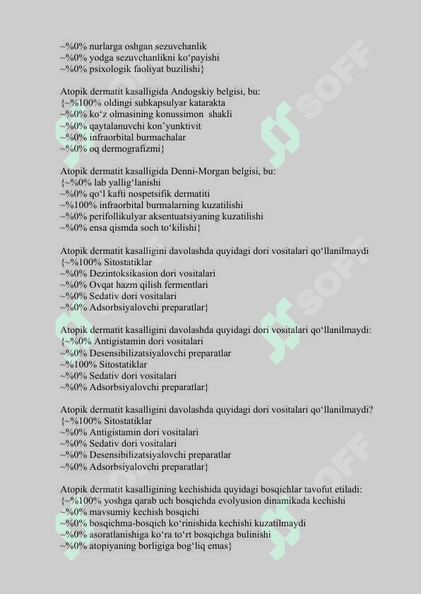 Derma test tibbiyot 2