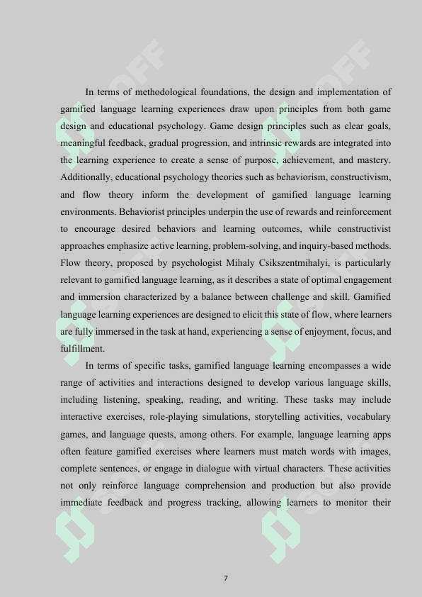 Motivational Effects and Learning Outcomes of Gamification in English Language Classroom. 7