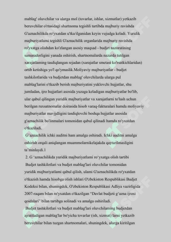 Gaznachilik yuridik majburiyatlari va ularni royxatga olish 6