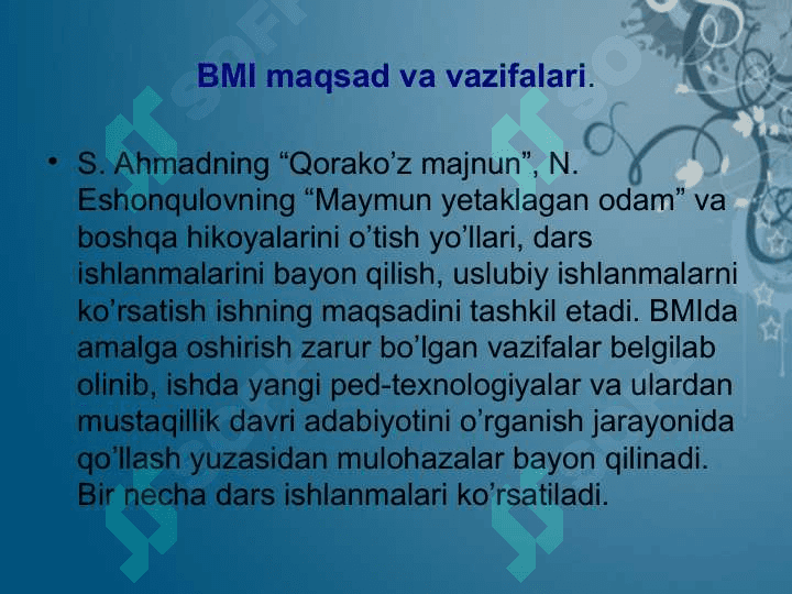 Mazvuning dolzarbligi 4