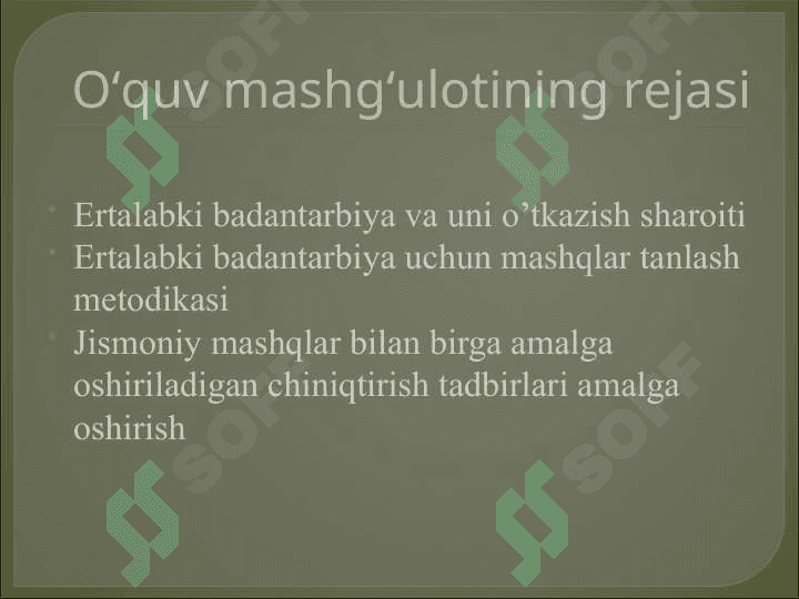 Bolalarni kundalik hayotida jismoniy tarbiya bo’yicha ishni tashkil etish 2