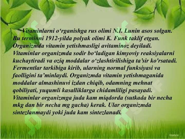 Vitaminlar va ularning ahamiyati 7