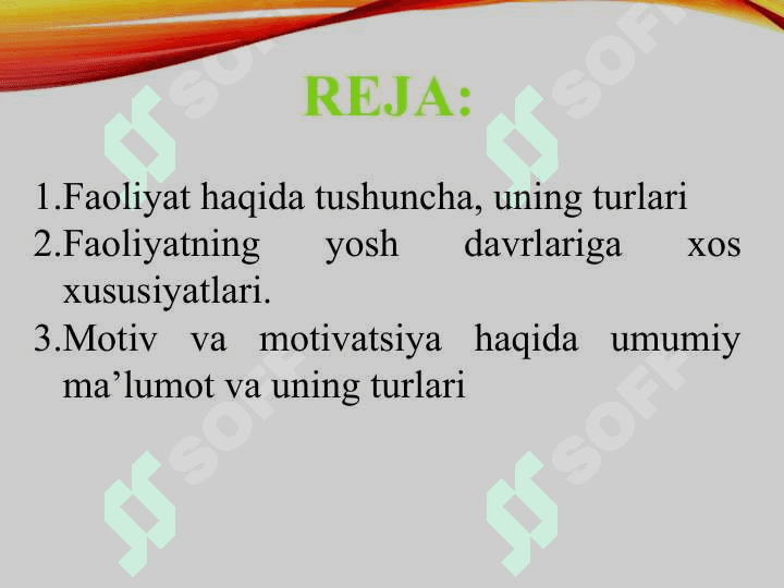 Faoliyat va motivatsiya 2