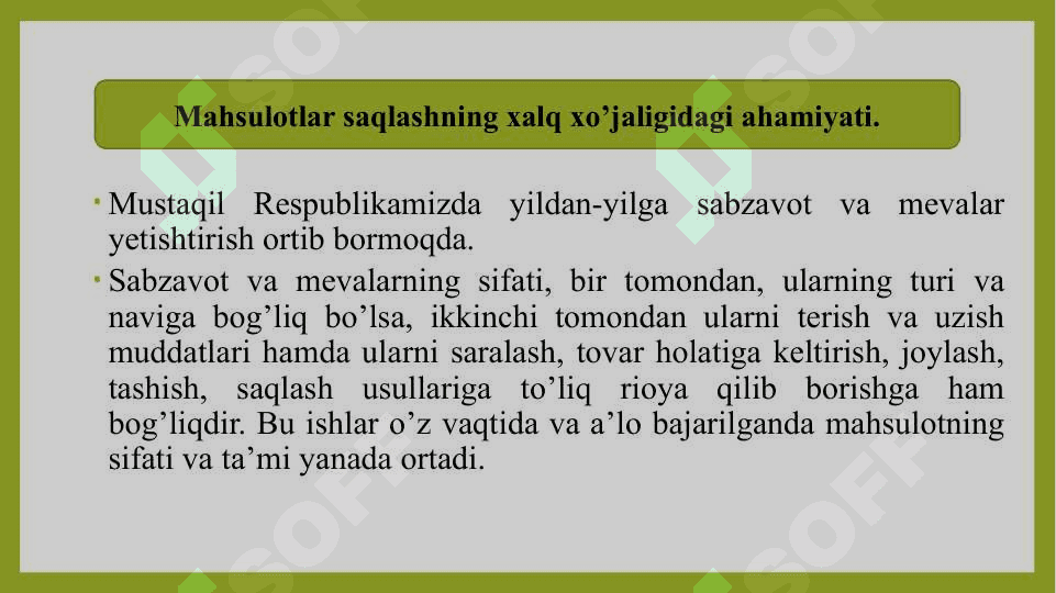 Qishloq xo‘jalik mahsulоtlarni qayta ishlash va saqlash 7