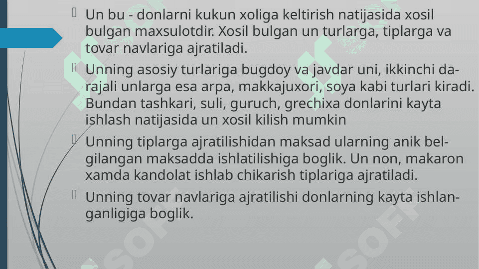 Un mahsulotlari xom-ashyosi va uni boyitish usullari 2