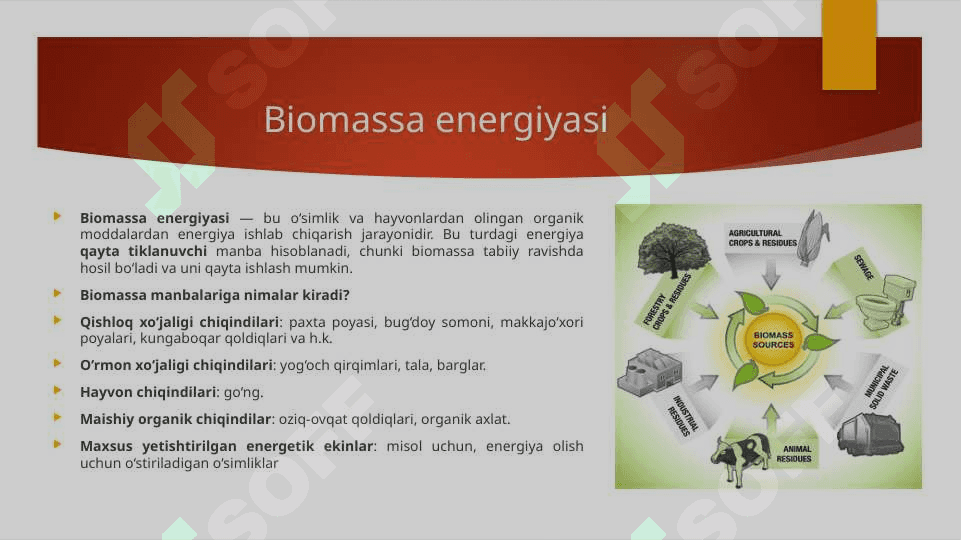 Qayta tiklanuvchi energiya manbalari. O‘zbekiston salohiyati. 5