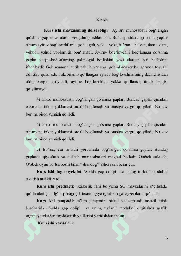 Ayiruv bog‘lovchilari yordamida bog‘langan qo‘shma gaplar 2