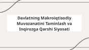 Davlatning Makroiqtisodiy Muvozanatini Taminlash va Inqirozga Qarshi Siyosati 1