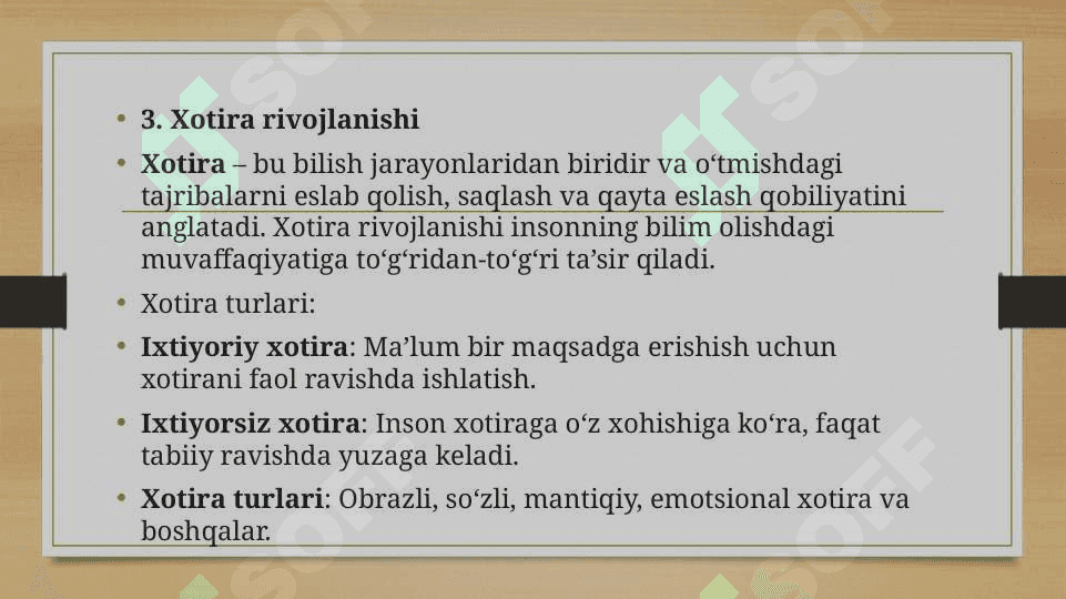 Bilish jarayonlari korreksiyasi va taraqqiyoti 7